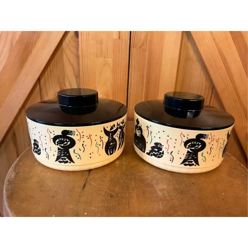 Vintage Tupperware Black Americana Memorabilia African Reggae bowls celebrate (8